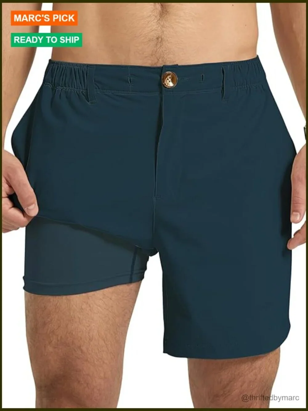 Men's 6-Inch Inseam Hybrid Shorts with Compression Liner Quick Dry Stretch